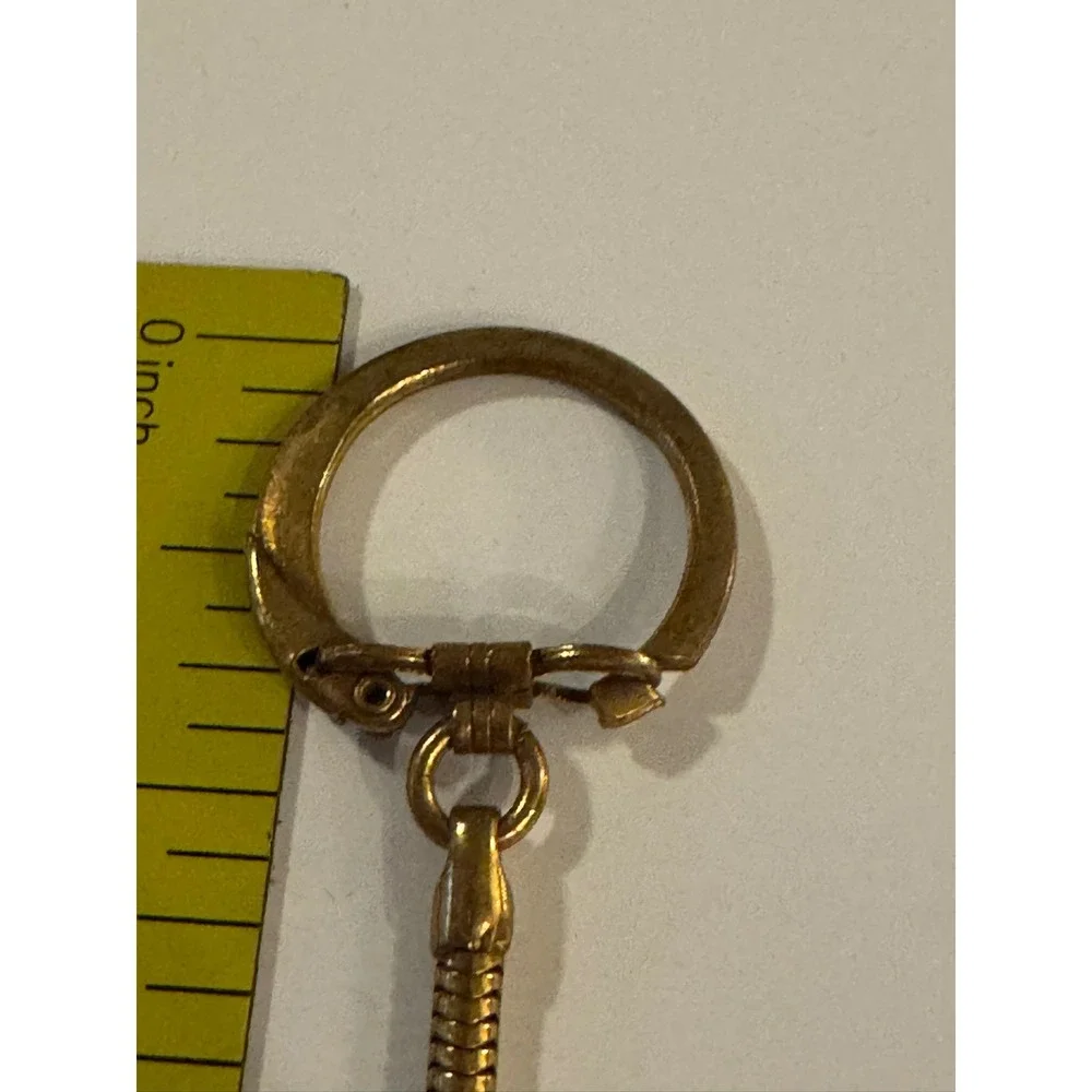 Vintage Gold Tone Cowboy Boot‎ Keychain Western Spur Snake Chain Accessory
